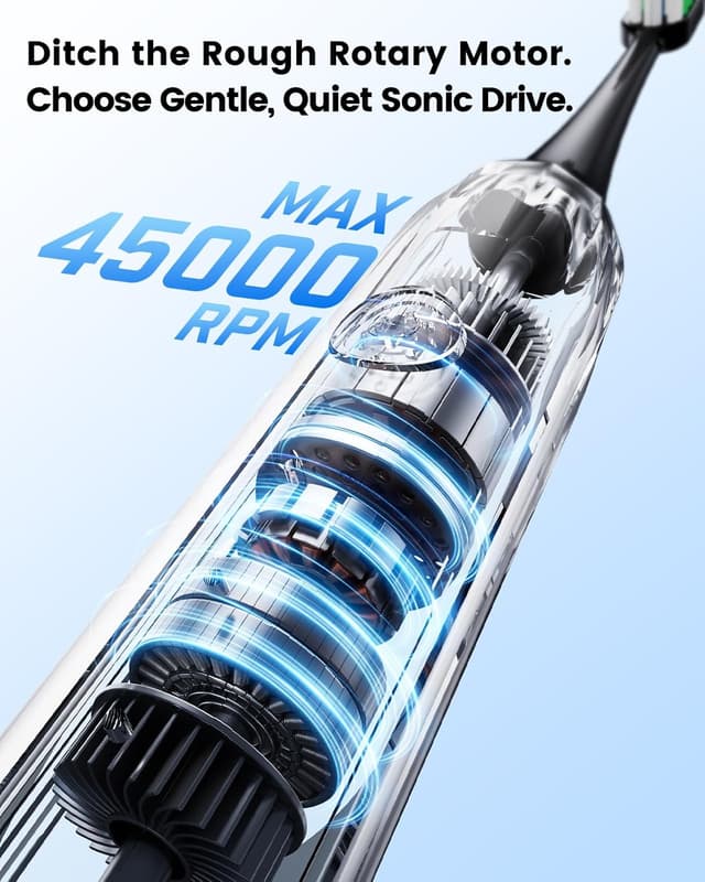 Detalle 2 de Sonic Electric Toothbrush 8 replaceable heads, 2Y life 🪥