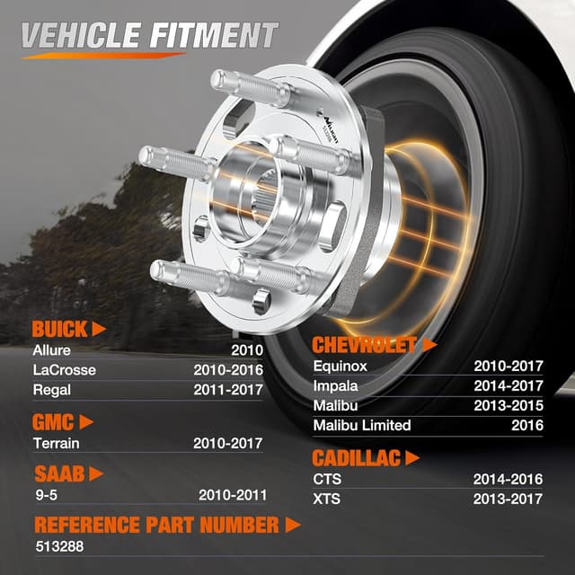 Detalle de Nilight Front or Rear Wheel Hub Bearing Assembly (5-Lug) for Chevy Equinox/Impala/Malibu, GMC Terrain & More