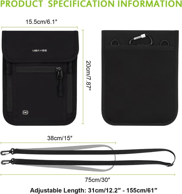 Thumbnail 2 de UBAYEE Brustbeutel mit RFID Schutz Reisegeldbeutel