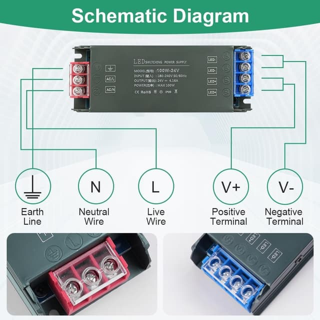 Detalle 1 de URAQT Trasformatore LED 24V 100W Ultra Sottile