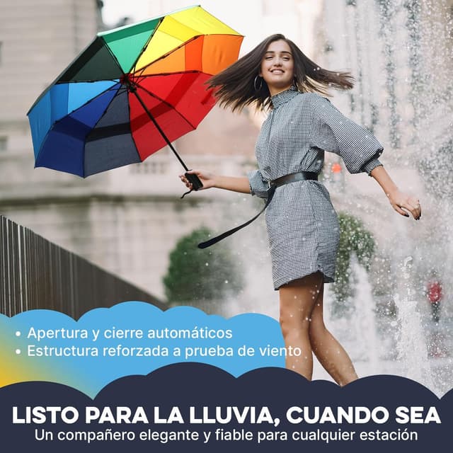 Thumbnail 5 de ZENO Paraguas Plegable Compacto 106 cm 🌂