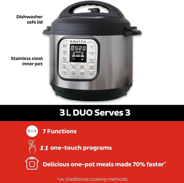 Detalle de Instant Pot DUO MINI 3L electric pressure cooker 🍲