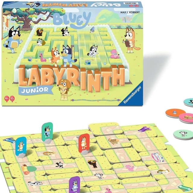 Detalle 2 de Ravensburger Labyrinthe Junior Bluey, jeu de labyrinthe