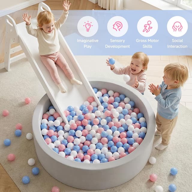 Detalle de Wilwolfer Foam Ball Pit 33.5 in for Toddlers