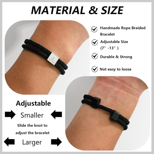 Detalle 1 de Esmoly bracciale uomo in corda intrecciata