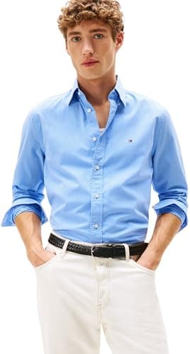 Imagen de Tommy Hilfiger Camisa Flex Poplin Micro Gingham S, azul en OfertitasTOP