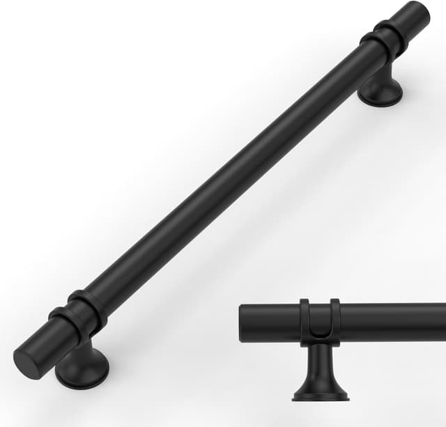 Detalle de Amerdeco 10 pezzi maniglie per mobili Nero, interasse 160 mm (UK0002) in lega di alluminio