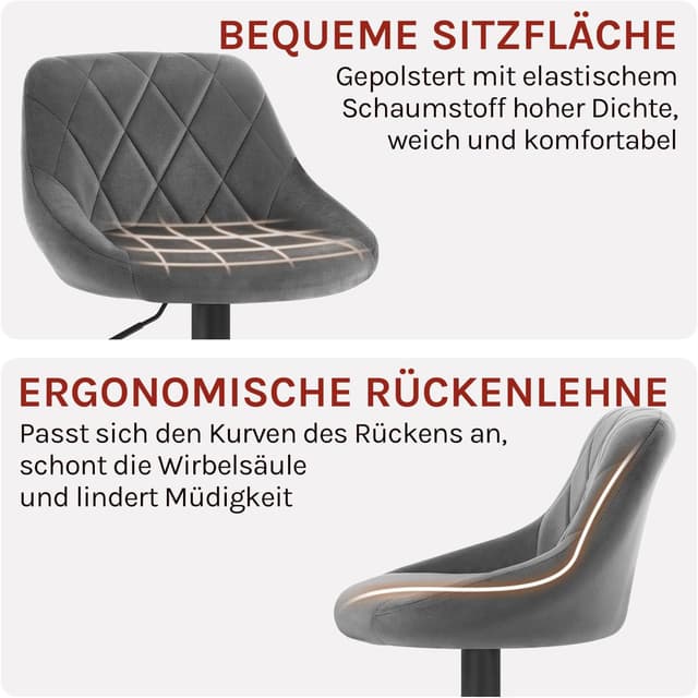 Thumbnail 4 de WOLTU Barhocker 2er Set mit Lehne