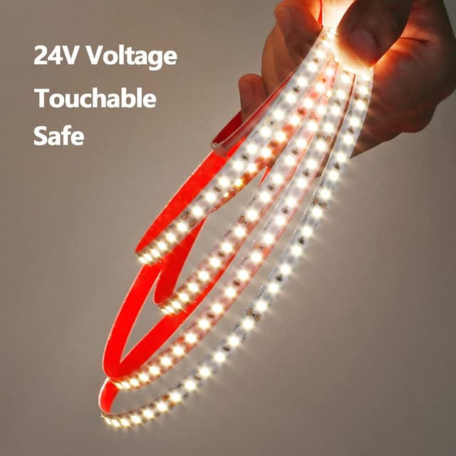 Detalle de GOMING 10 m LED-Strip Natürliches Weiß 4000K (24V) – selbstklebend, 1200 LEDs, IP20