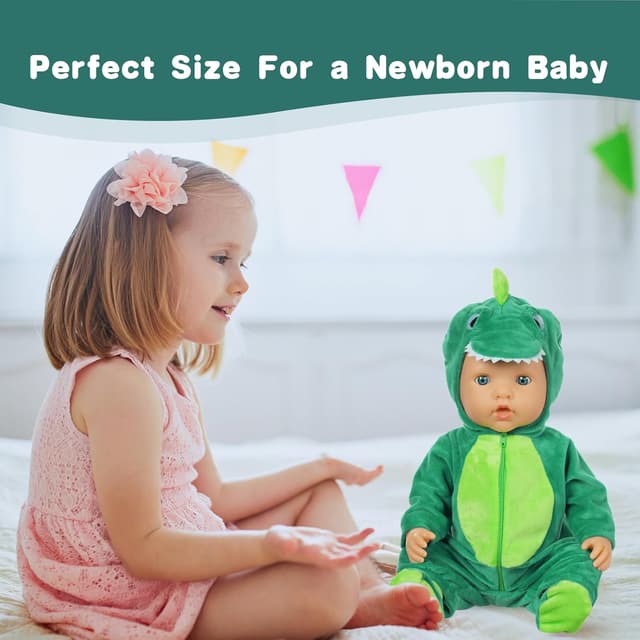 Detalle 2 de Set vestiti per bambole New Born Aolso: pagliaccetto con cappello, calzini e gruccia (35-45 cm)