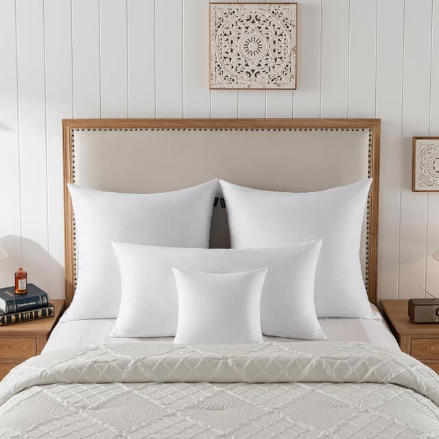 Detalle 2 de Basic Home 26x26 Euro Throw Pillow Inserts – Cotton Set of 2 ⚖