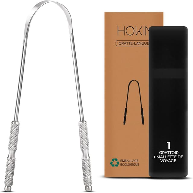 Detalle de HOKIN gratte-langue adulte en acier inoxydable pour mauvaise haleine (1 pièce)