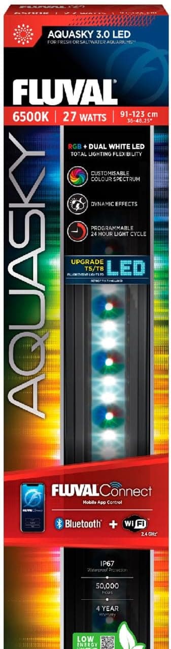 Detalle de Fluval AquaSky LED 3.0 27W – RGB + Weiß, für 91,4 bis 122,8 cm Beckenlänge