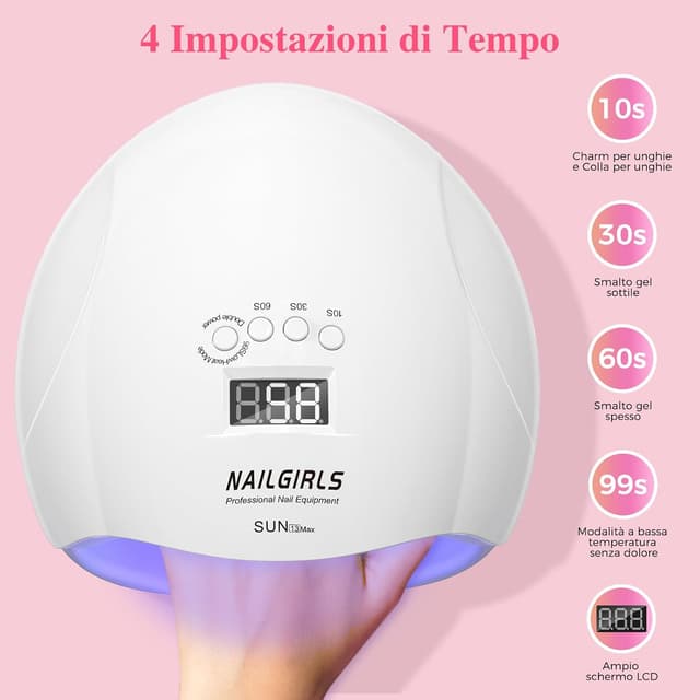 Detalle de NAILGIRLS Lampada UV unghie 220W portatile