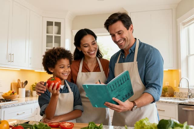 Detalle 2 de Rezeptbuch A5 zum Selberschreiben – Notizbuch für Lieblingsrezepte mit Inhaltsverzeichnis & Register, Grün