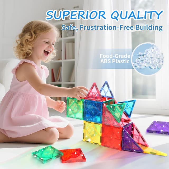 Detalle 2 de Magnetic Tiles 100-piece glitter STEM set 🧩