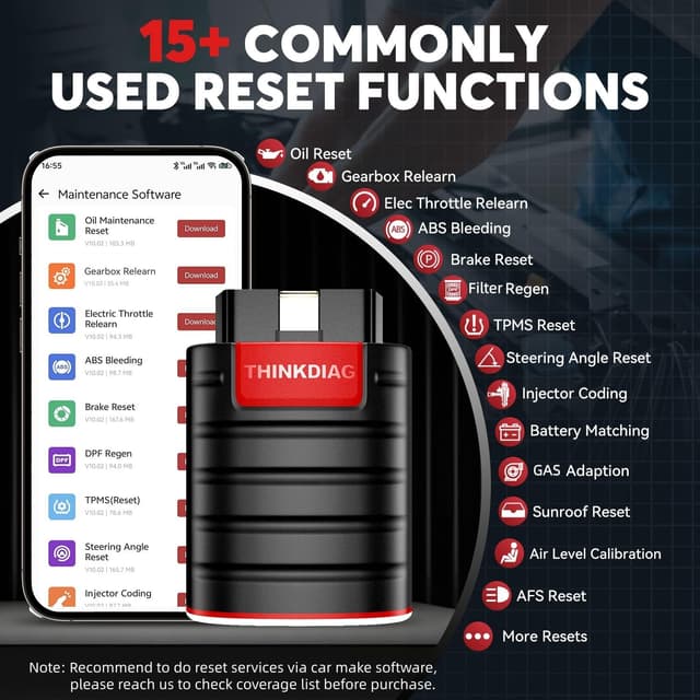 Detalle 2 de Thinkdiag OBD2 Scanner Bluetooth (Full-System, Bidirectional, 15+ Reset/Calibration) for iOS & Android