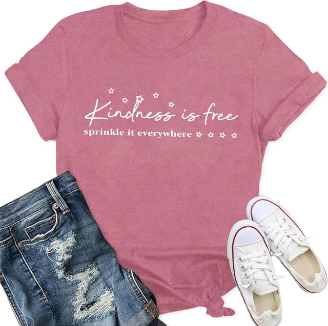 Detalle de Qskall Be Kind T Shirt, Kindness is Free