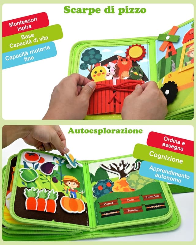 Thumbnail 4 de Meafeng Busy Board libro Montessori sensoriale 1 anno