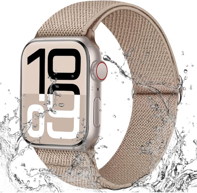 Detalle 2 de Raradev water-resistant elastic band for Apple Watch (stretch solo loop, 38–49mm)