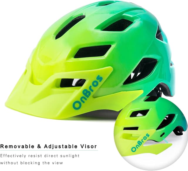 Detalle de OnBros Kinder-Fahrradhelm 5–13 Jahre inkl. abnehmbarem Visier (50–57 cm)
