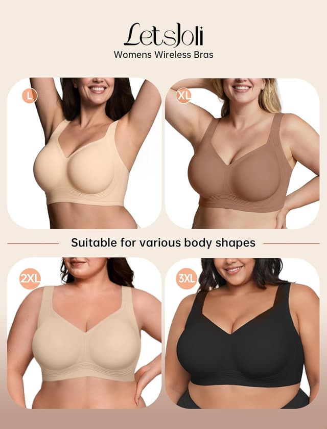 Thumbnail 5 de LetsJoli Wireless Push‑Up Bra 5XL for Fuller Figures