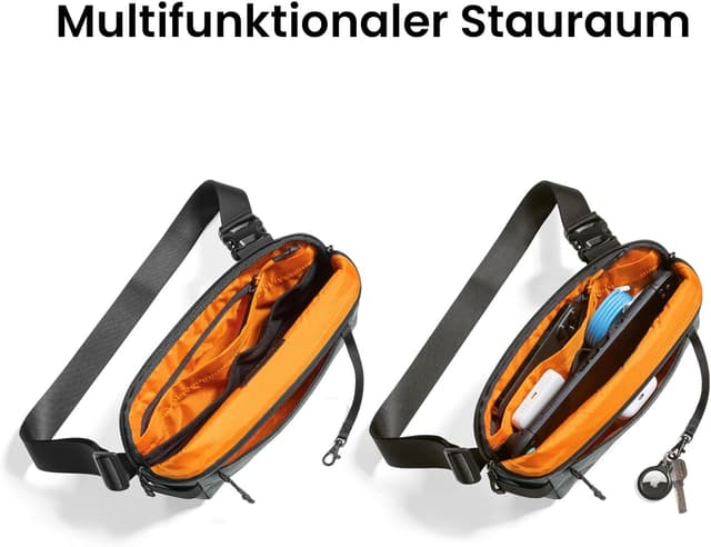 Detalle de tomtoc X-Pac Sling Bag 3L – wasserdichte leichte Umhänge-/Brusttasche für Switch 2 oder iPad mini (Grau)