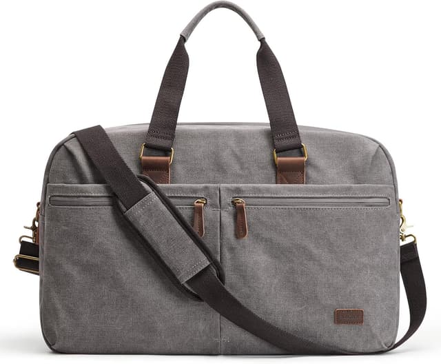 Detalle de S-ZONE sac de voyage extensible en toile vintage unisexe – week-end, sport et cabine