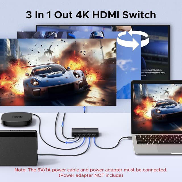 Thumbnail 1 de UGREEN HDMI Switch 3-in-1, 4K@60Hz HDMI switcher
