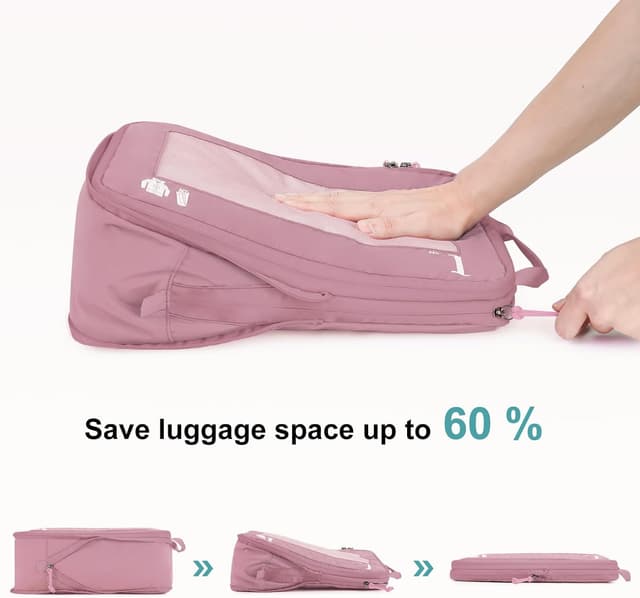 Detalle de ECOHUB Kompression Koffer Organizer Set Rosa