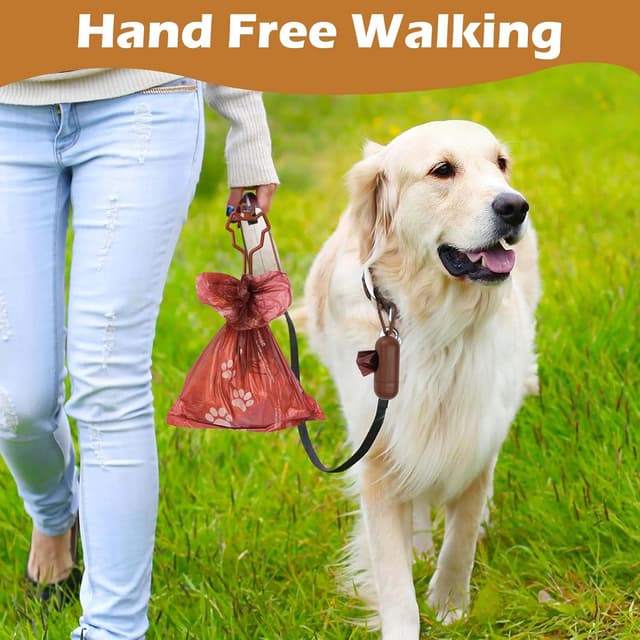 Detalle de giteo bedding 270-Count Chocolate Scented Dog Poop Bags with Dispenser & Holder