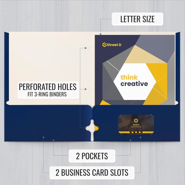 Detalle 2 de Better Office Products Two Pocket Portfolio Folders 50-Pack