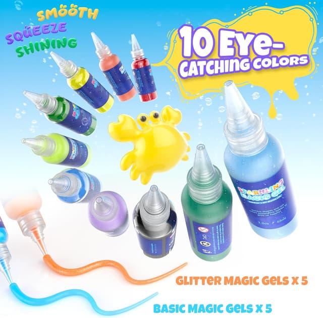 Detalle de Hot Bee Magic Water Gel Squishy Maker Kit with 8 double-sided moulds (Aqua Fairy Beads) for kids