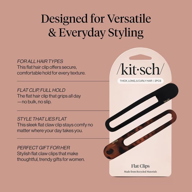 Thumbnail 2 de Kitsch Fermagli piatti antiscivolo nero tartaruga