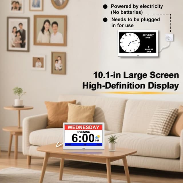 Thumbnail 2 de CAZOKASI DST Digital Clock 10.1in