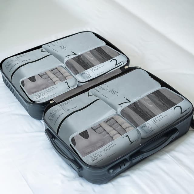 Thumbnail 5 de TEUYOE 7 Stück Koffer Organizer Set grau