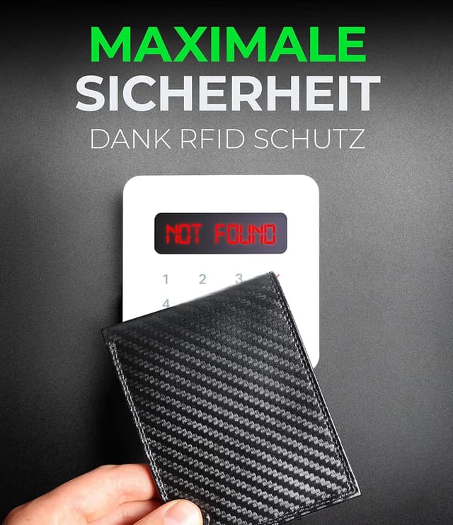 Thumbnail 4 de KORUTA Geldbörse Herren Leder Carbon RFID Portemonnaie