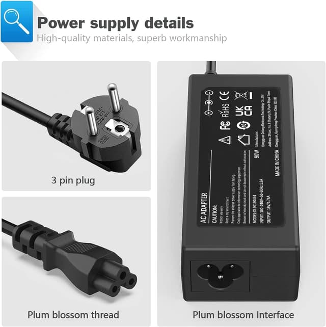 Detalle de Acer Aspire 90W Netzteil Ladegerät 5,5x1,7mm