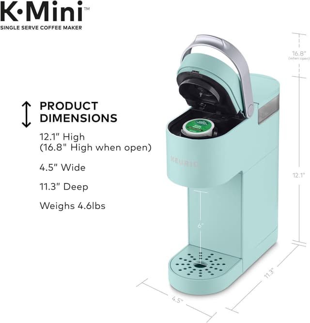 Detalle 2 de Keurig K-Mini Single Serve Coffee Maker (Oasis) — compact brews for 6–12 oz cups