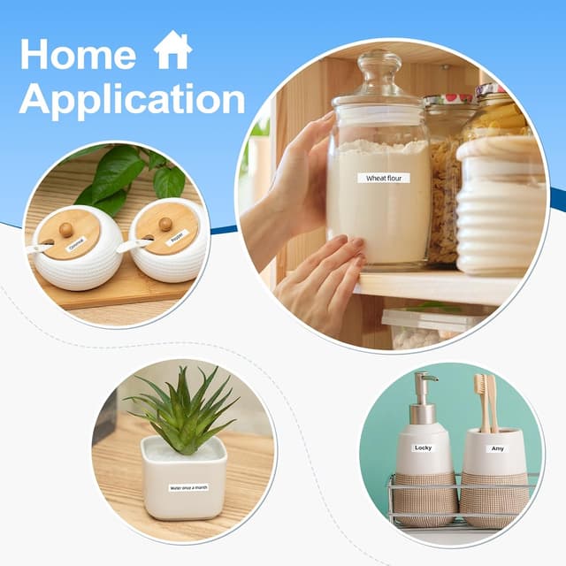 Detalle de Upwinning kompatibel Brother P-touch TZe-221 / TZe221 Schriftband 9 mm, schwarz auf weiß (5er-Set, 8 m)