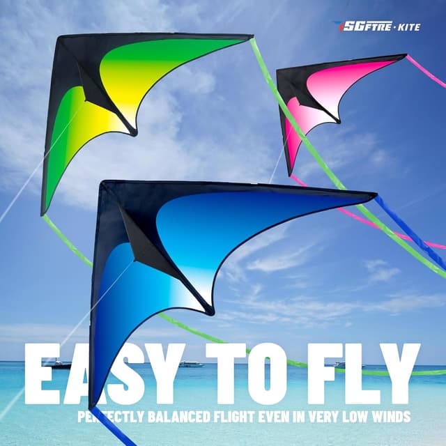 Detalle de SGftre Delta Kite Three Set for Kids and Adults — Easy-to-Fly Family Delta Kites for Parks and Beach