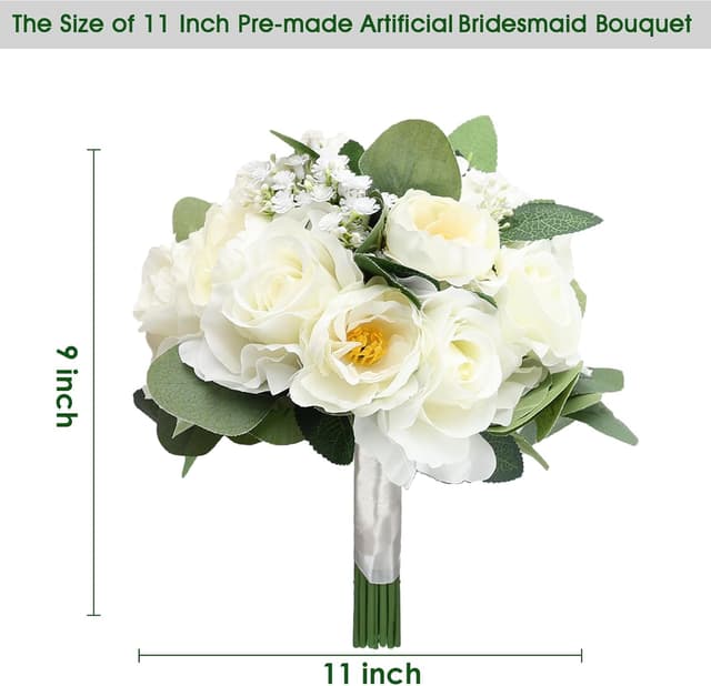 Detalle 2 de DIYDOFUN Set of 6 Bridesmaid Bouquets 11 in