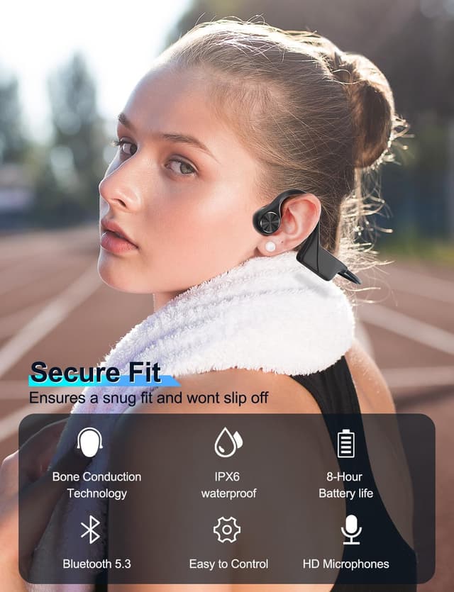 Detalle 2 de Echaar DG06 Bone Conduction Headphones 8h