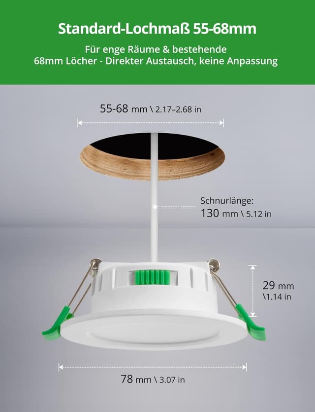 Detalle de HOMEOW LED Einbaustrahler 4 W Set