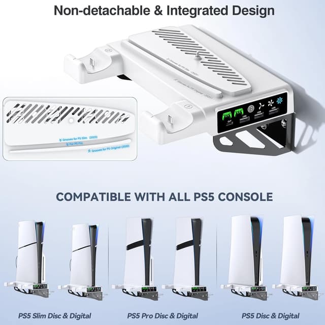 Detalle 2 de Tokluck Soporte PS5 pared con ventilación