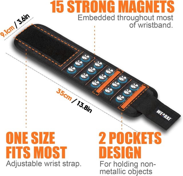 Detalle de Magnetarmband Handwerker 15 Magnete für Männer