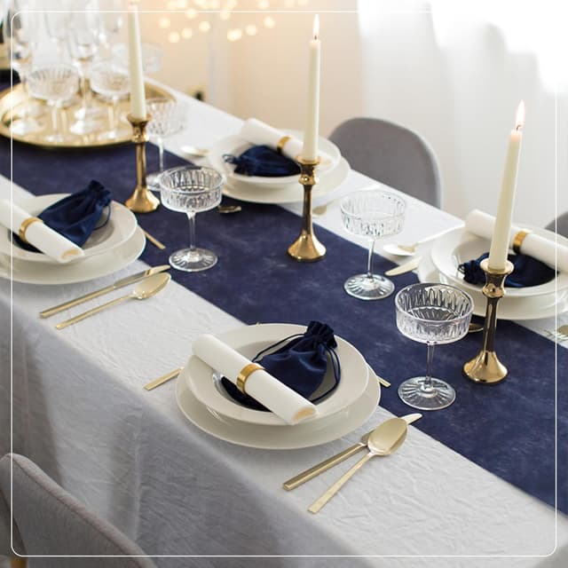 Thumbnail 6 de 100%Mosel Vlies Tischläufer Nachtblau 30 cm