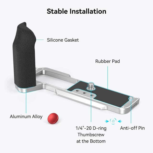 Detalle de SMALLRIG L-Form Griff 4136 für Fujifilm X-T5 mit Arca-Schnellwechselplatte