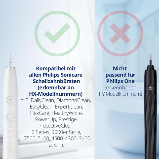 Detalle 2 de 8x demirdental Ersatzbürsten passend für Philips Sonicare C3 Premium Plaque Defence Standard (entspricht HX9044) – Weiß