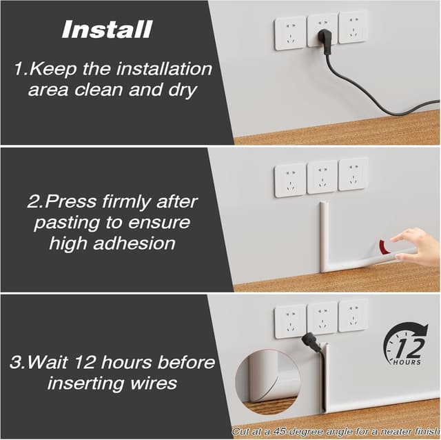 Thumbnail 6 de Conwang Mini White Cable Trunking for 1 Cable 1m